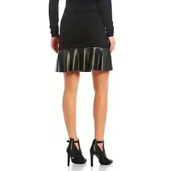 NEW! MICHAEL Michael Kors Women's XL Mixed-Media Flare Skirt In Cordovan NWT $98 - Picture 4 of 6